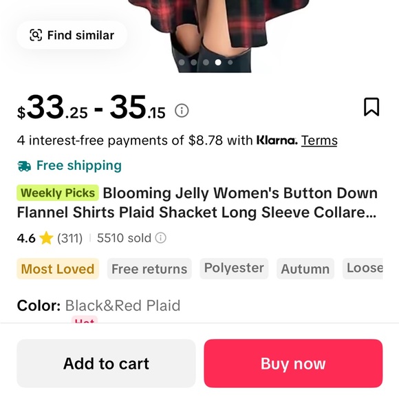 NWT blooming jelly plaid flannel - Picture 2 of 5